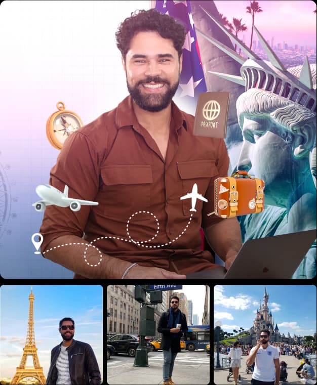 Layout com várias imagens do professor Junior Silveira